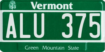 VT license plate ALU375