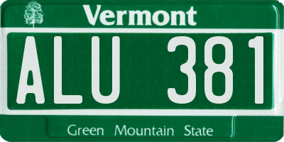 VT license plate ALU381