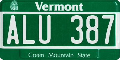 VT license plate ALU387