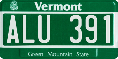 VT license plate ALU391