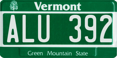 VT license plate ALU392