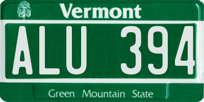 VT license plate ALU394