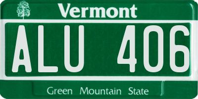 VT license plate ALU406