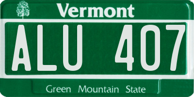 VT license plate ALU407