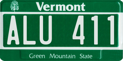 VT license plate ALU411