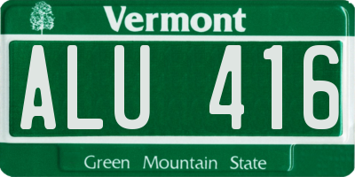 VT license plate ALU416