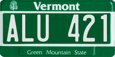 VT license plate ALU421