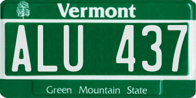 VT license plate ALU437
