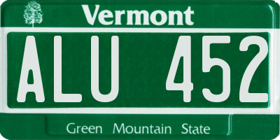 VT license plate ALU452