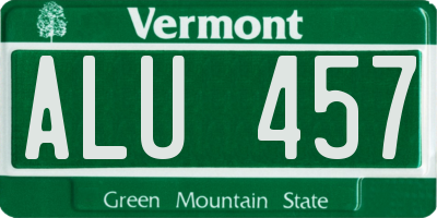 VT license plate ALU457