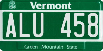 VT license plate ALU458