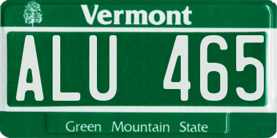 VT license plate ALU465