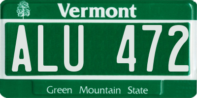 VT license plate ALU472