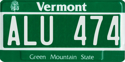 VT license plate ALU474