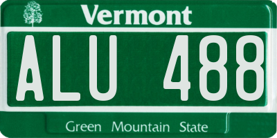 VT license plate ALU488
