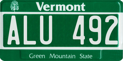 VT license plate ALU492