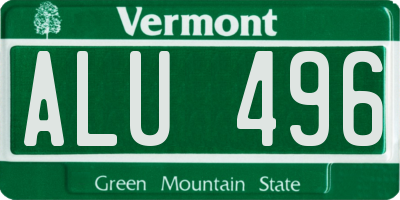 VT license plate ALU496