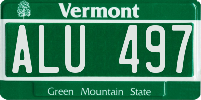 VT license plate ALU497