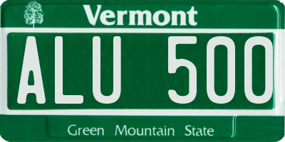 VT license plate ALU500