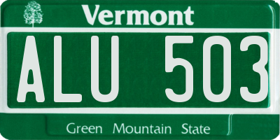 VT license plate ALU503