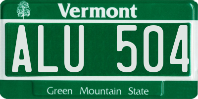 VT license plate ALU504