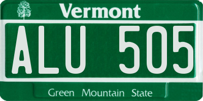 VT license plate ALU505