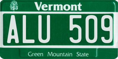 VT license plate ALU509