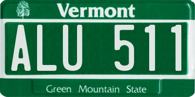 VT license plate ALU511
