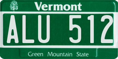 VT license plate ALU512