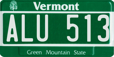 VT license plate ALU513