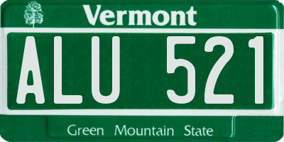 VT license plate ALU521