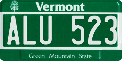 VT license plate ALU523