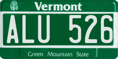 VT license plate ALU526