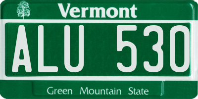 VT license plate ALU530