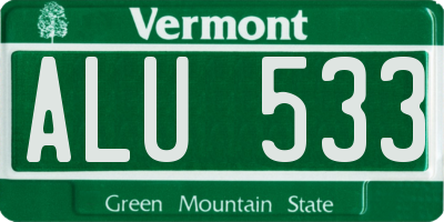 VT license plate ALU533