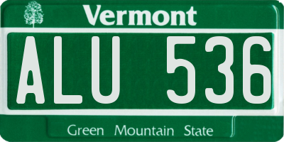 VT license plate ALU536