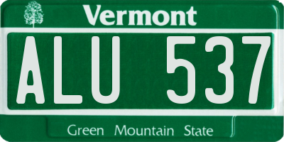 VT license plate ALU537