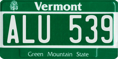 VT license plate ALU539
