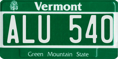 VT license plate ALU540