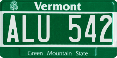 VT license plate ALU542