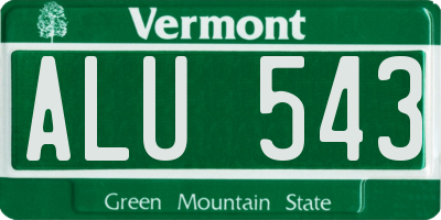 VT license plate ALU543