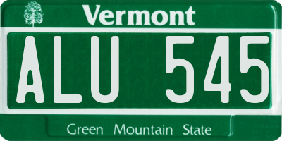 VT license plate ALU545