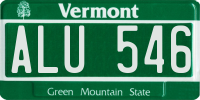 VT license plate ALU546