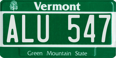 VT license plate ALU547