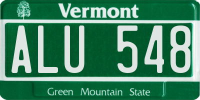 VT license plate ALU548