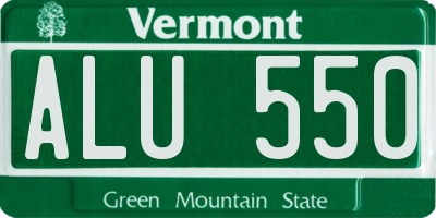 VT license plate ALU550