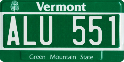 VT license plate ALU551
