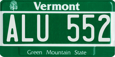 VT license plate ALU552