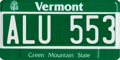 VT license plate ALU553