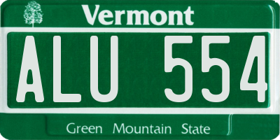 VT license plate ALU554
